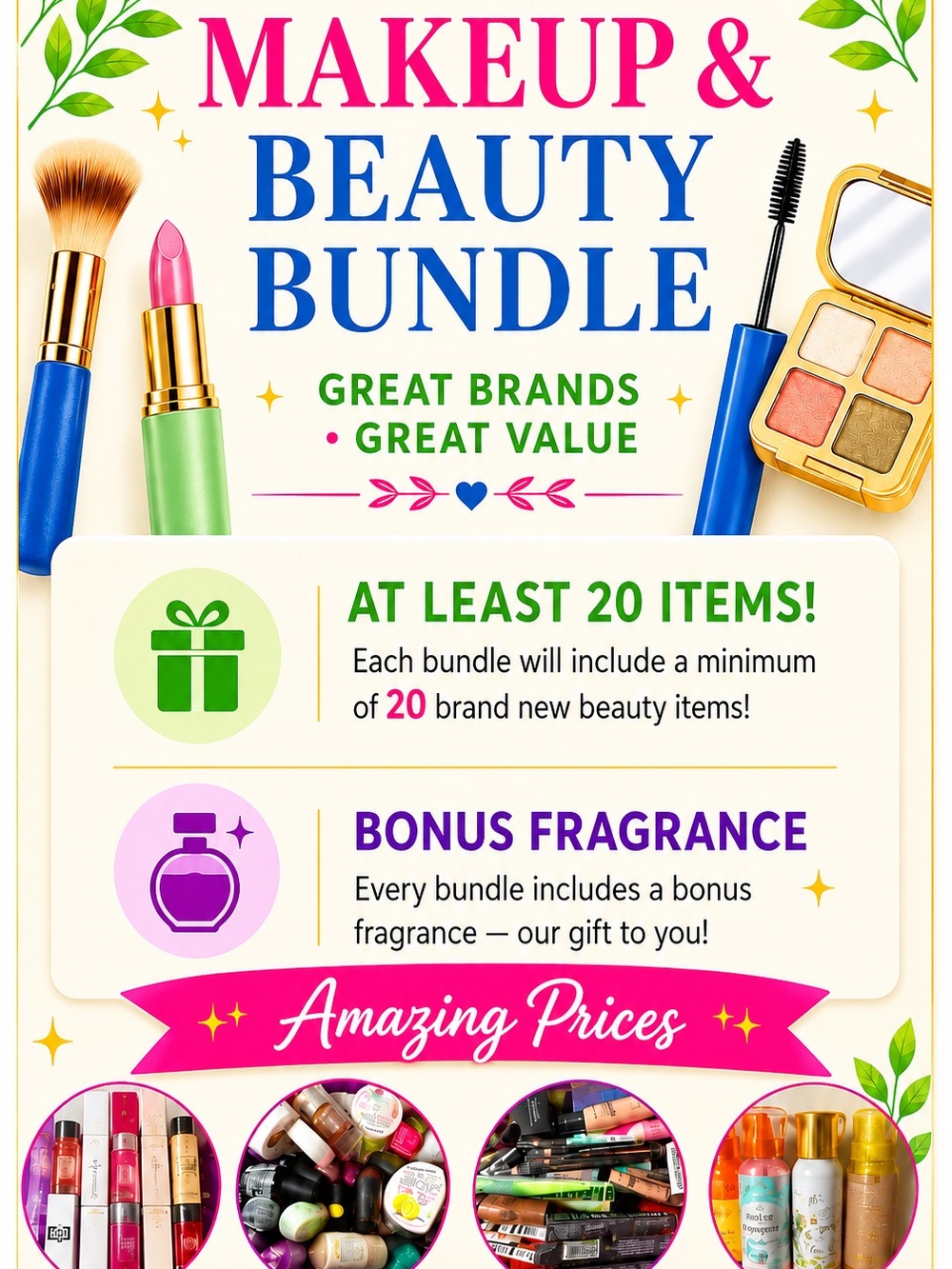 UPDATED- YOU GET MORE- SAME PRICE! Mystery Beauty Bundle 20+ Items + Bonus